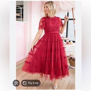 Ivy City Co Anastasia Dress in Red